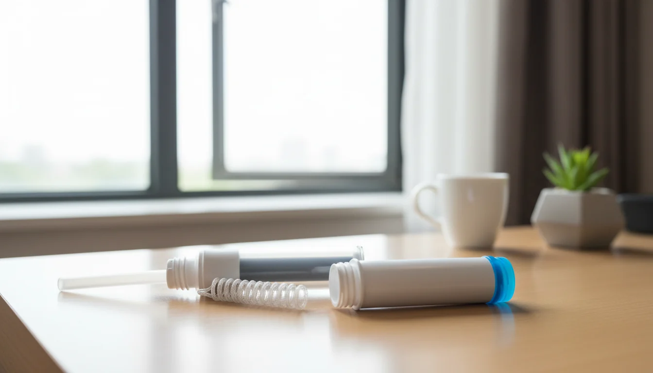 Filtered water bottle cartridge and travel bottle parts