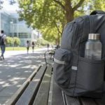 Leakproof water bottle in a backpack side pocket
