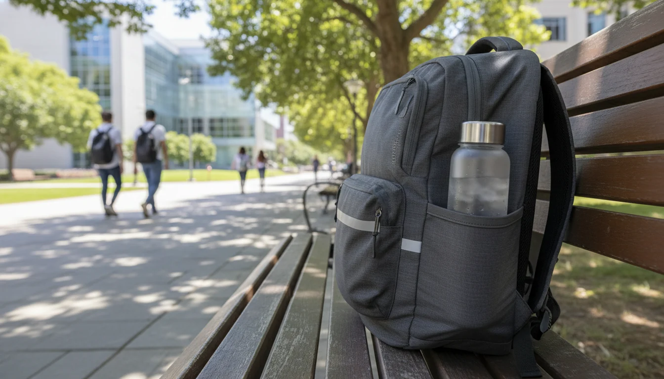 Leakproof water bottle in a backpack side pocket