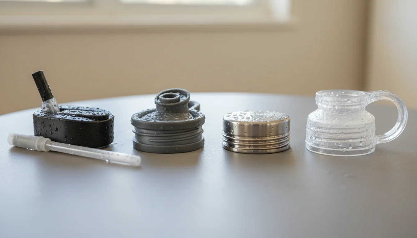Different reusable water bottle lid styles for everyday use