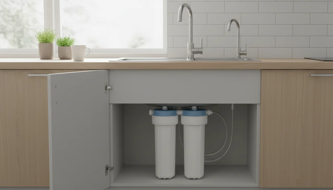 Under sink filter placement in a small kitchen