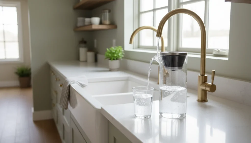 Water filter pitcher for improving well water taste