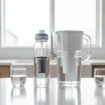 Filtered water bottle compared with water filter pitcher
