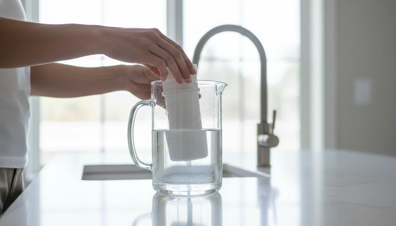 Steps for flushing a new water filter before use