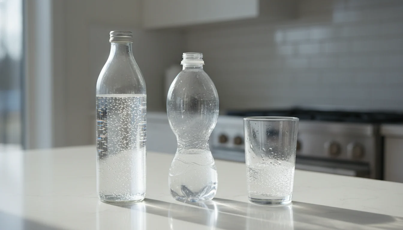 sparkling water bottle and glass bubbles safety comparison