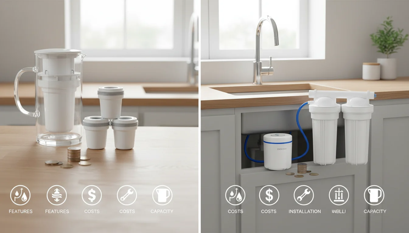 Comparison of pitcher filter and under sink filter features