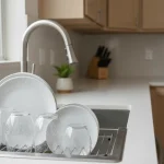 White film on glasses and dishes after washing