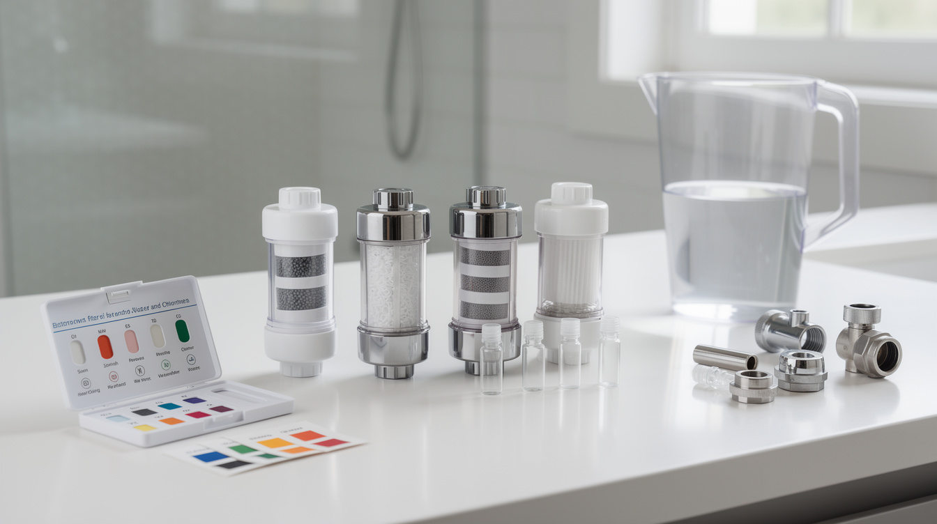 best shower filters for hard water and chlorine in a clean modern home setting