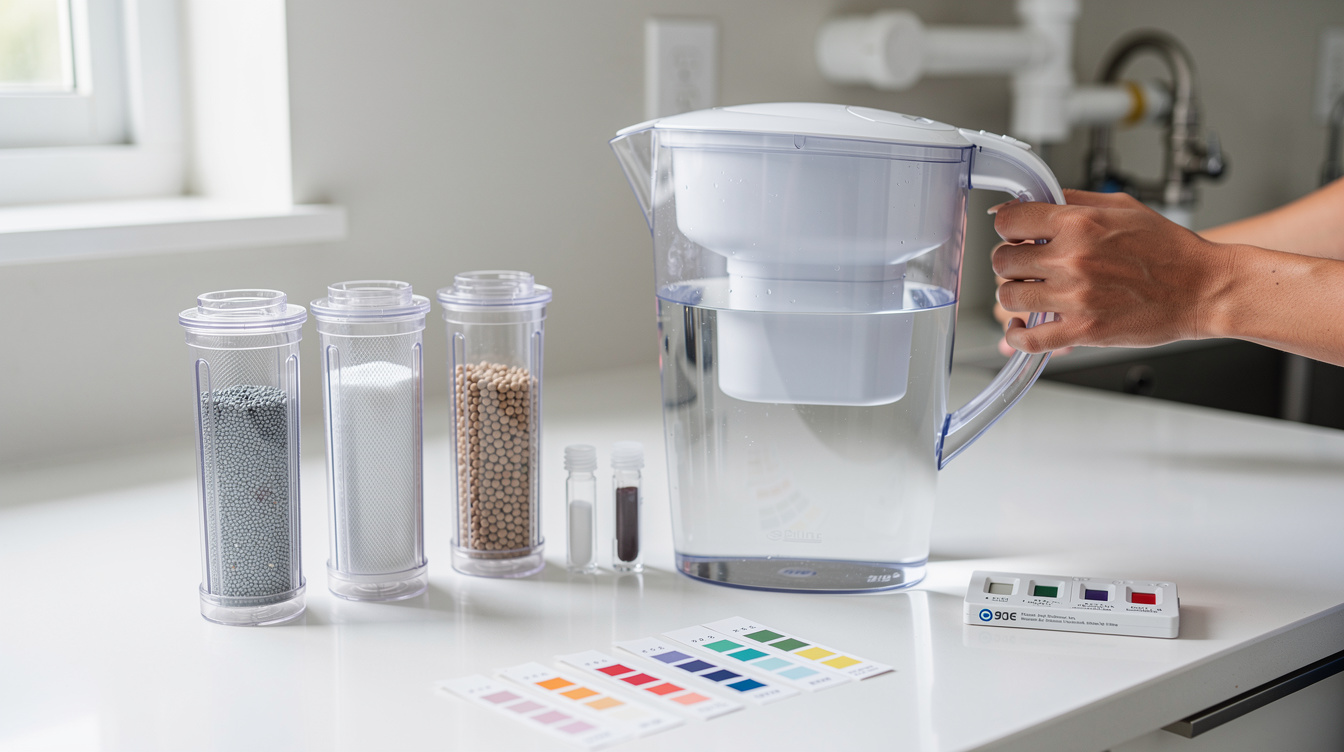 best water filter pitchers for PFAS and microplastics in a clean modern home setting
