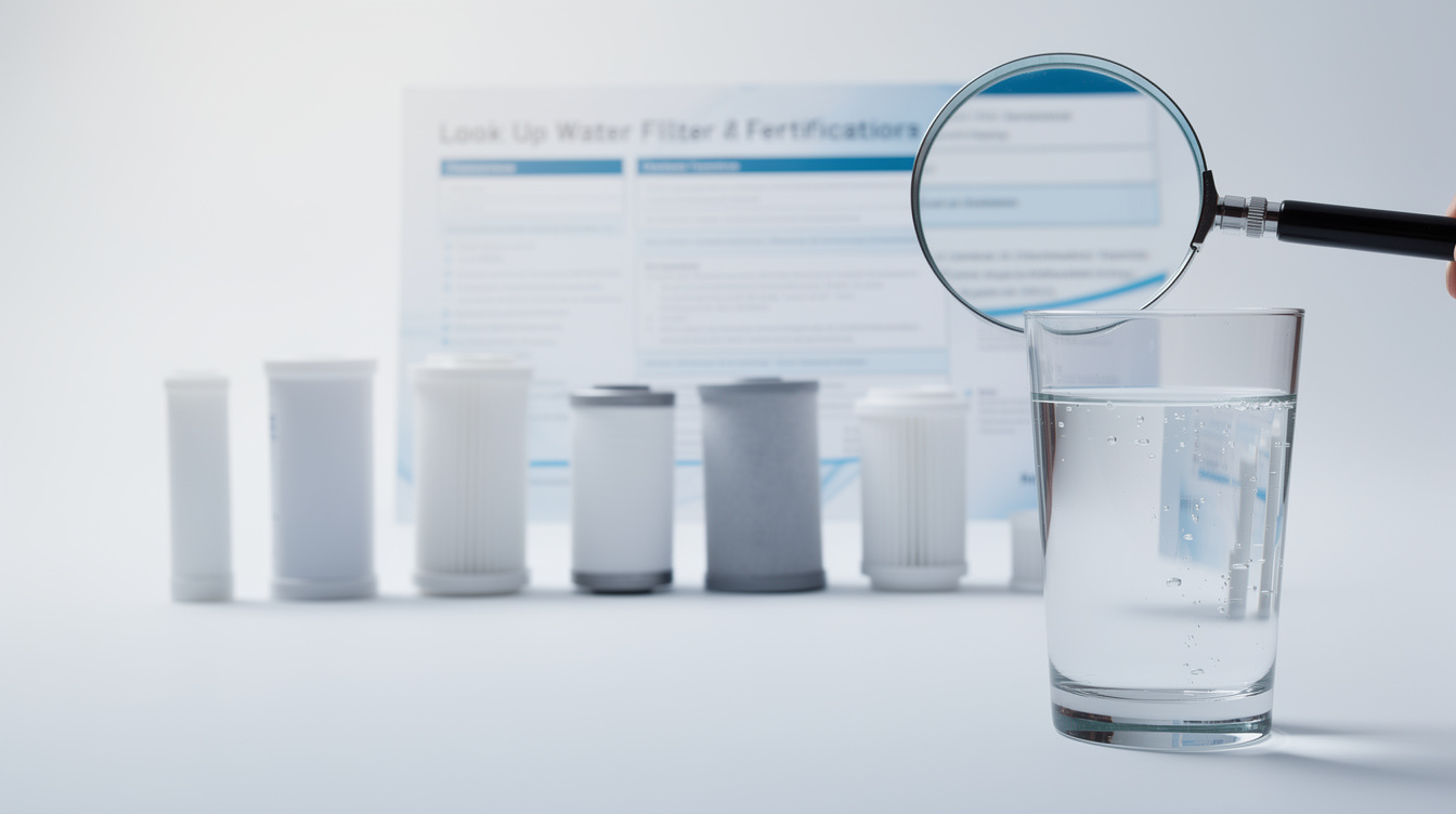 how to look up water filter certification buying decision in a clean home setting