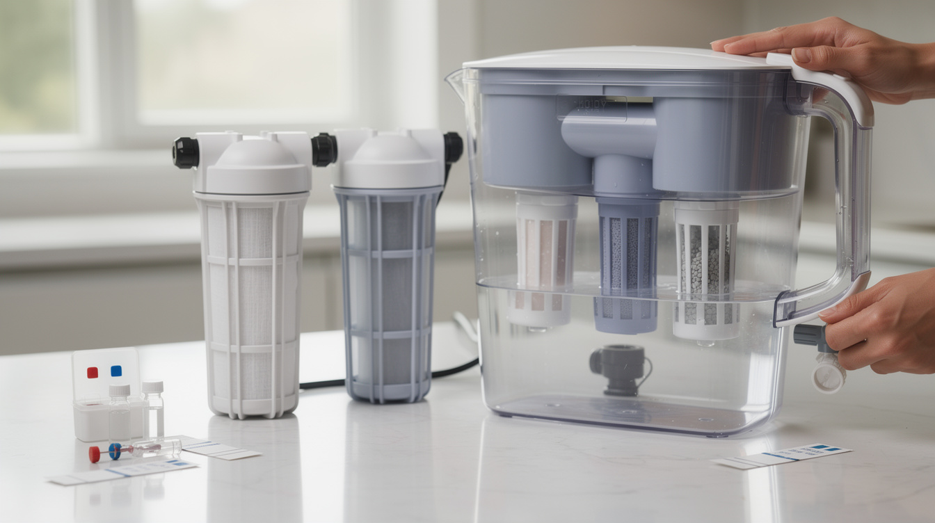reverse osmosis vs water filter pitcher for microplastics in a clean modern home setting